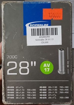 Ruột xe Schwalbe AV17, 700c (40mm)