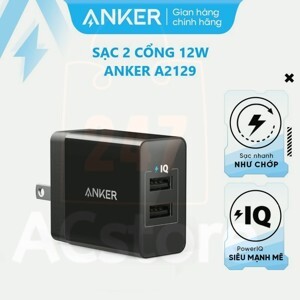 Sạc Anker 2 cổng PowerPort 12W A2129