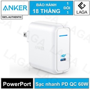 Sạc Anker PowerPort Atom III 60W (1 PIQ 3.0) - A2613