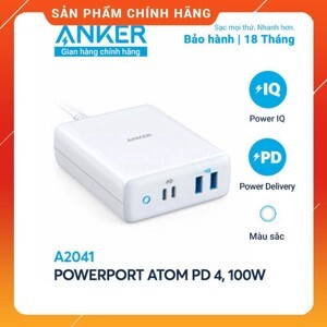 Sạc Anker PowerPort Atom PD 4 100W (2 PD & 2 PIQ) - A2041