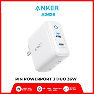 Sạc Anker PowerPort III Duo 36W (2 PIQ 3.0) - A2628