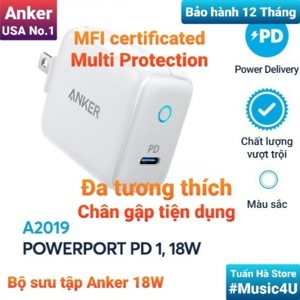 Sạc Anker PowerPort PD A2019 - 1 cổng, 18W