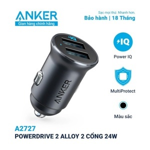 Sạc ô tô Anker PowerDrive 2 Alloy 24W A2727