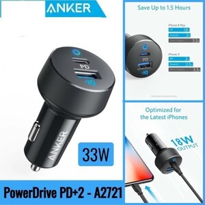 Sạc ô tô Anker PowerDrive PD+2 A2721 - 2 cổng, 33W