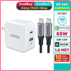 Sạc tường Choetech GaN 65W PD8002