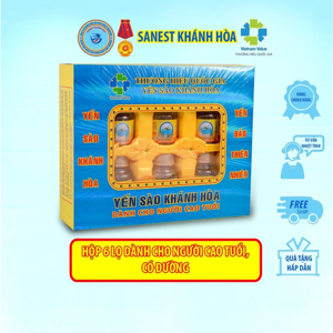Hộp nước yến sào Khánh hòa Sanest - 70ml x 6 lọ, có đường