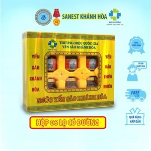Hộp nước yến sào Khánh hòa Sanest - 70ml x 6 lọ, có đường