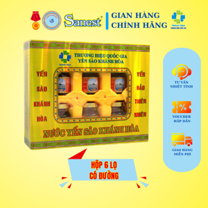 Hộp nước yến sào Khánh hòa Sanest - 70ml x 6 lọ, có đường