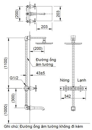 Sen tắm âm tường Inax BFV-81SEW