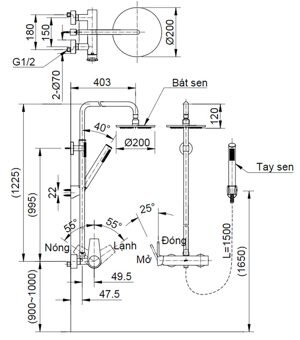 Sen tắm nóng lạnh Inax BFV-71S