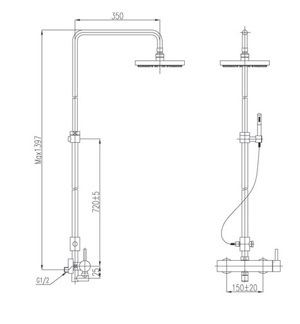 Sen tắm tắm buồng vách kính cao cấp Inax BFV-70S