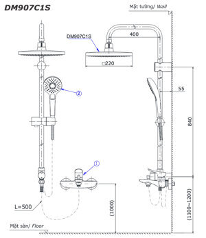 Sen cây TOTO TVSM110RUR/DGH104ZR/DM907C1S Nóng Lạnh