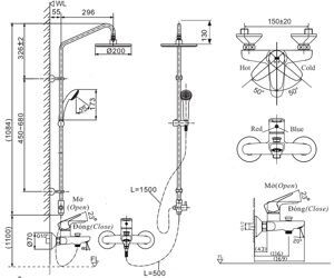 Sen tắm cây INAX nóng lạnh BFV-1115S