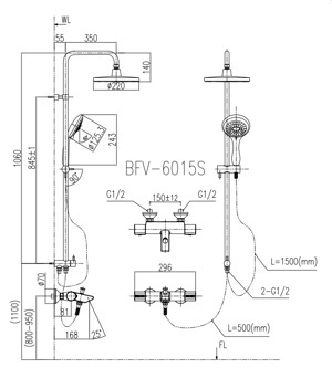 Sen tắm nhiệt độ Inax BFV-6015S