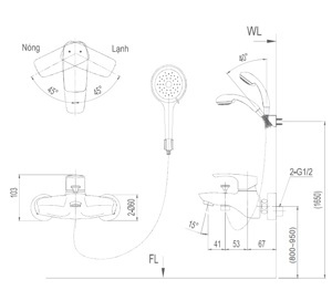 Sen tắm nóng lạnh Inax BFV-213S-3C