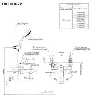 Sen tắm nóng lạnh Toto TBG04302V/TBW02005A