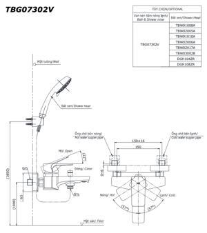 Sen tắm nóng lạnh Toto TBG07302V/TBW03002B