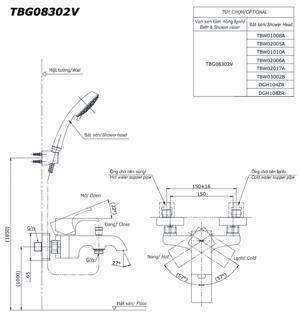 Sen tắm nóng lạnh Toto TBG08302V/DGH104ZR