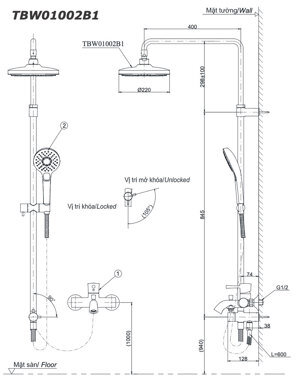 Sen tắm nóng lạnh Toto TBS01302V/TBW01010A