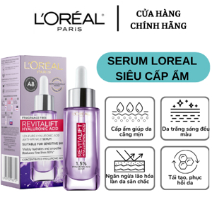 Serum siêu cấp ẩm sáng da L’oreal Paris Pure Hyaluronic Acid 1.5% (30ml)