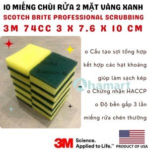 Set 2 miếng rửa chén chống trầy xước Scotch- Brite - sợi cước vàng