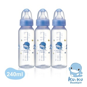 Set 3 bình sữa cổ hẹp 240ml KUKU KU5922 actbonus