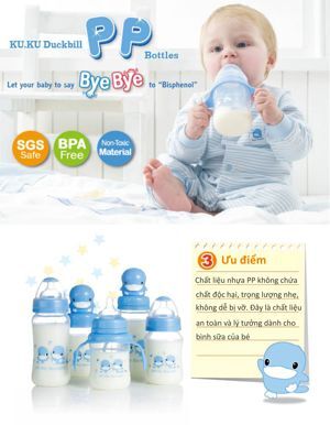 Set 3 bình sữa cổ hẹp 240ml KUKU KU5922 actbonus