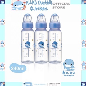 Set 3 bình sữa cổ hẹp 240ml KUKU KU5922 actbonus