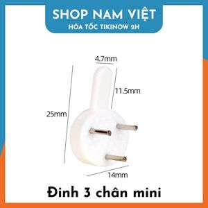 Set 3 móc treo đinh 4 chân không cần khoan tường