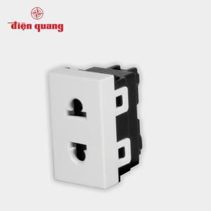 Set 3 Ổ cắm 2 chấu đơn âm tường DQHome ĐQ IW1 O2PS W