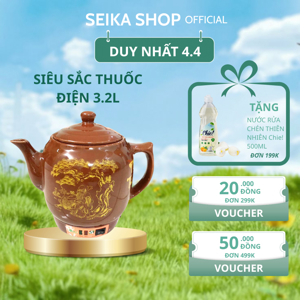 Siêu sắc thuốc Seika SKS329 (Có chuông báo) 3,2 lít