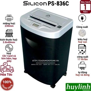 Máy hủy tài liệu Silicon PS-836C - 34 lít