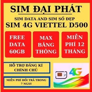 Sim 4G Viettel dùng miễn phí 1 năm tốc độ cao 5GB/tháng