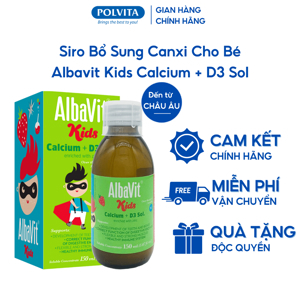 Siro bổ sung Canxi và Vitamin D3 Alba Thyment cKids Calcium + D3 150ml