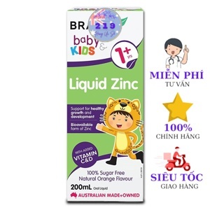 Siro bổ sung kẽm cho trẻ trên 1 tuổi Brauer Baby & Kids Liquid Zinc 200ml