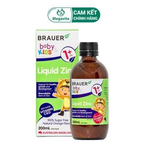 Siro bổ sung kẽm cho trẻ trên 1 tuổi Brauer Baby & Kids Liquid Zinc 200ml