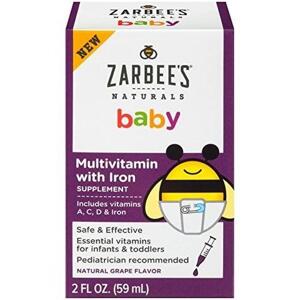 Siro bổ sung sắt vị nho zarbee's multivitamin and iron