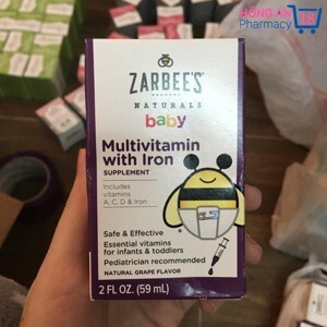 Siro bổ sung sắt vị nho zarbee's multivitamin and iron