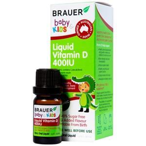 Siro bổ sung Vitamin D Brauer Baby and Kids Liquid Vitamin D 400IU 10ml