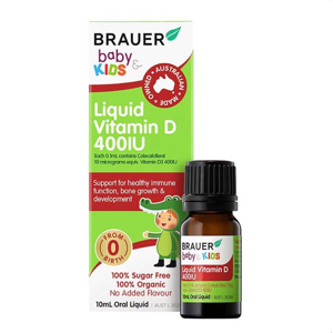 Siro bổ sung Vitamin D Brauer Baby and Kids Liquid Vitamin D 400IU 10ml