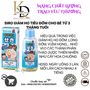 Siro Bufferin màu xanh dương trị ho đờm 120ml cho bé từ 3 tháng