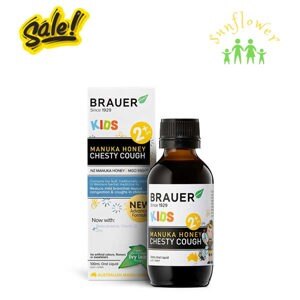 Siro đặc trị ho có đờm - Brauer kids manuka honey chesty