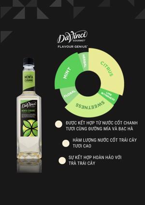 Siro Davinci Menta Cubano (Bạc Hà Trắng) 750ml