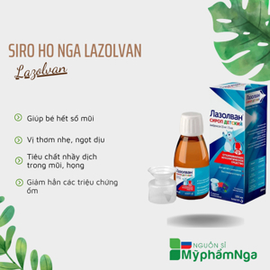 Siro ho và tan đờm Lazolvan 100ml Nga