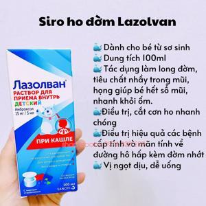 Siro ho và tan đờm Lazolvan 100ml Nga