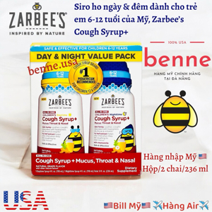 Siro ho Zarbee’s thành phần tự nhiên hương vị nho cho trẻ từ 12 tháng tuổi