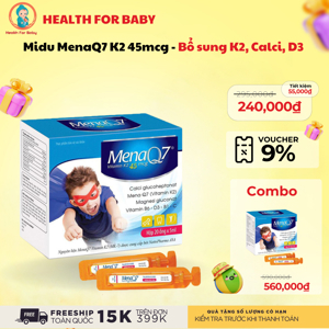 Siro Midu MenaQ7 hỗ trợ bổ sung Vitamin K2, D3 cho trẻ