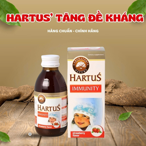 Siro tăng cường sức đề kháng, hỗ trợ miễn dịch cho trẻ từ 4 tháng tuổi Hartus Immunity