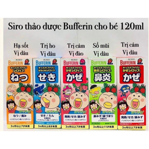 Siro thảo dược bufferin Đỏ, Hồng trị cảm cúm- ho khan 120ml