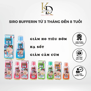 Siro thảo dược bufferin Đỏ, Hồng trị cảm cúm- ho khan 120ml